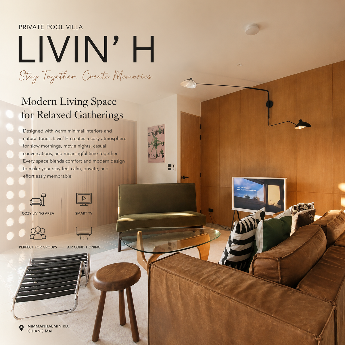 Modern Living Space for Relaxed Gatherings